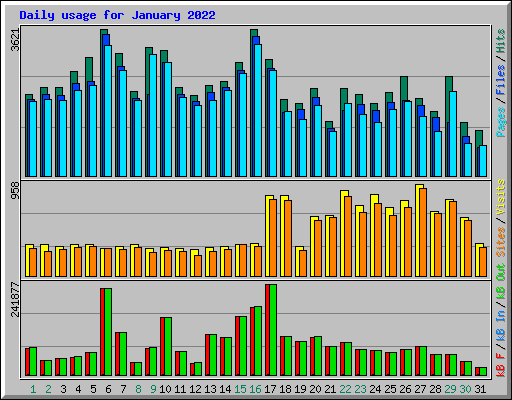 Daily usage for January 2022