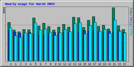 Hourly usage for March 2023